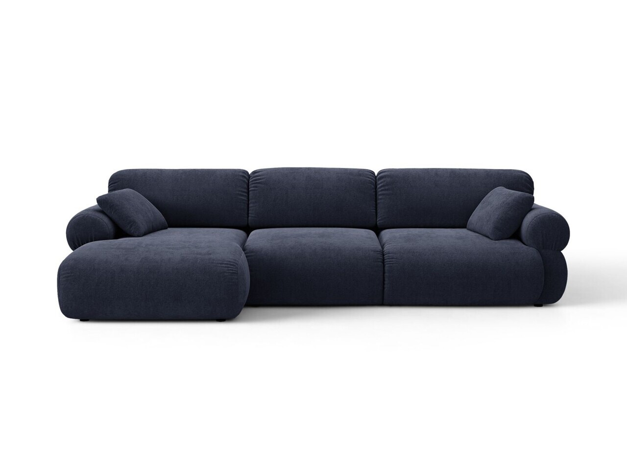 Coltar stanga 6 locuri, Ophelia, Micadoni Home, 297x164x84 cm, tesatura structurata, albastru navy