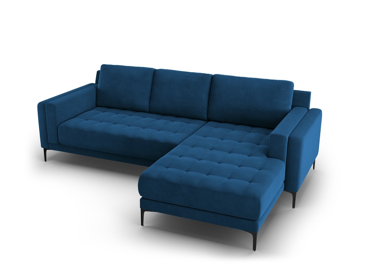 Coltar Dreapta, Orrino, Mazzini Sofas, 4 Locuri, 242x164x82 Cm, Catifea, Albastru Regal