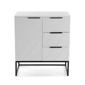 Comoda cu 3 sertare si 1 usa Kemi, Versa, 80 x 38 x 70 cm, lemn de pin