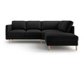 Coltar dreapta 4 locuri, Eden, Micadoni, 267x234x90 cm, catifea, negru