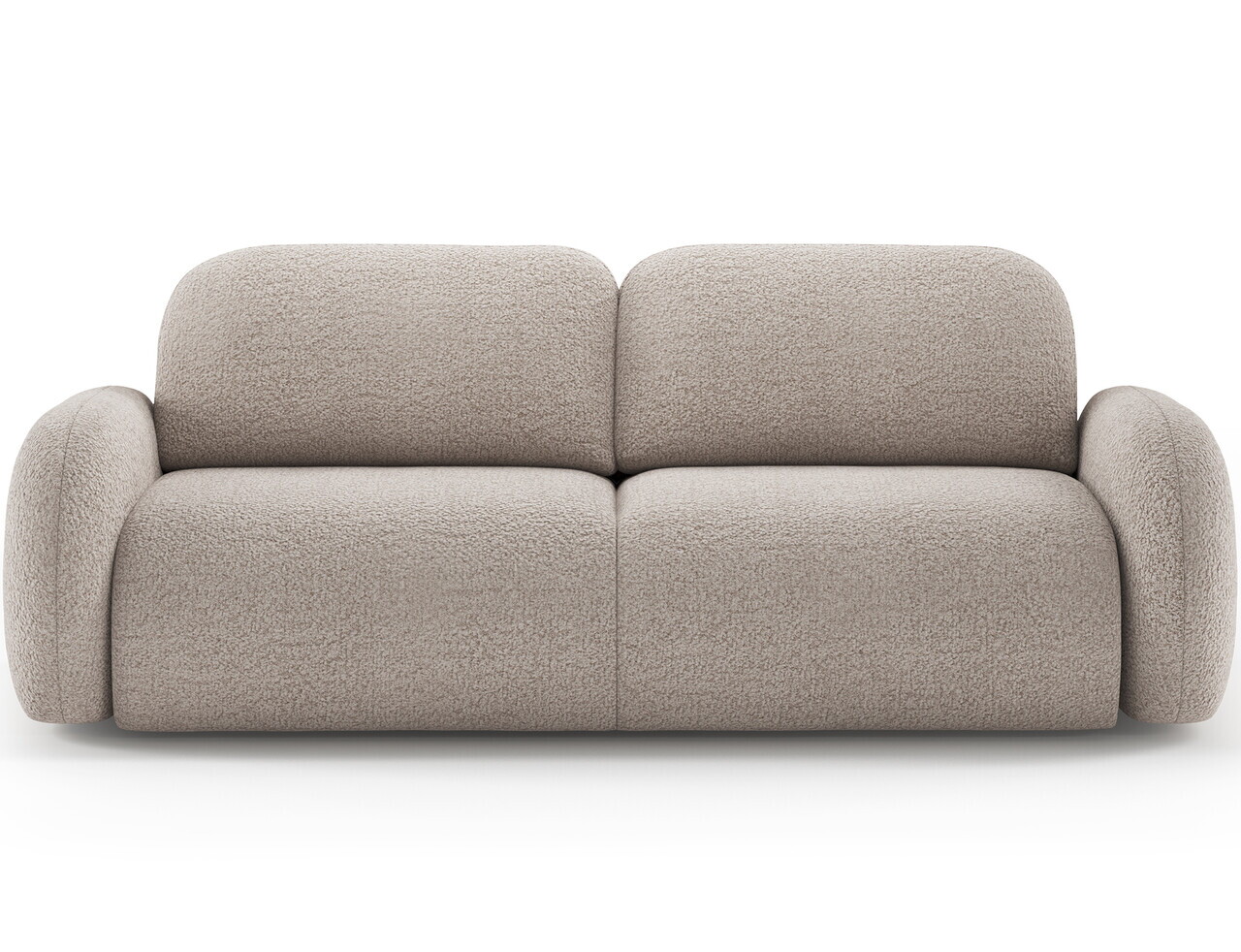 Canapea extensibila 3 locuri ELTAP, Avuela, 250x105x94 cm, lemn/tesatura boucle, bej — imaginea 4
