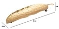 Platou decorativ Foglia, Mauro Ferretti, 38x11x2 cm, fier, auriu