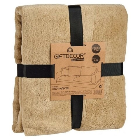 Patura Fleece Fleece, Gift Decor, 125 x 150 cm, poliester, bej