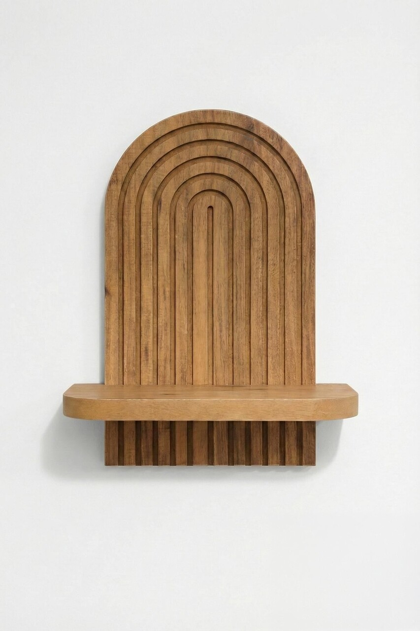 Raft de perete, Hanah Home, Artmtkwll1D, 26x35x13 cm, Stejar - view 4