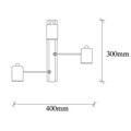 Lampa de perete Opviq Hexa, 30x40 cm, 3 x E27, 40 W, negru