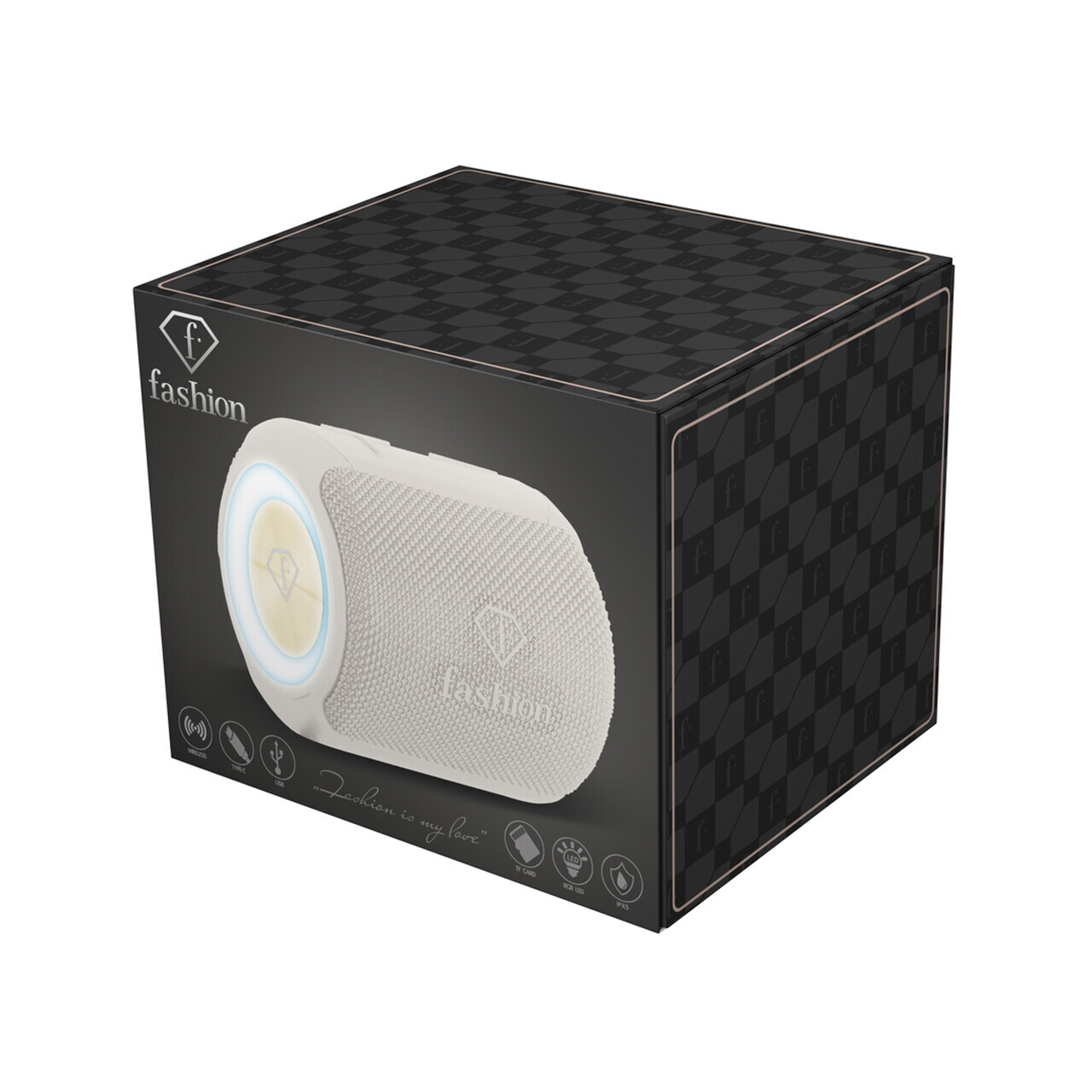 Boxa Bluetooth S Fashion TV, Matte Cream-Gold, 8.5x8.9x11.5 cm, crem - imagine 6