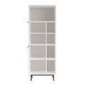 Dulap de bucatarie Migniato, Pakoworld, 60x35.5x161.5 cm, PAL/fier, alb/negru