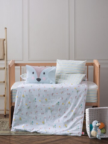 Lenjerie de pat pentru copii, 4 piese, 100×150 cm, 100% bumbac ranforce, Cotton Box, Roe, menta imagine noua 2022