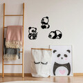 Decoratiune de perete, Pandas, Metal, 18 x 26 cm, Negru