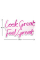 Decoratiune luminoasa LED, Look Great Feel Great, Benzi flexibile de neon, DC 12 V, Roz