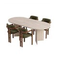 Set masa extensibila si scaune (5 piese), Nordure, Aleria 4, Travertin / Nuc / Verde