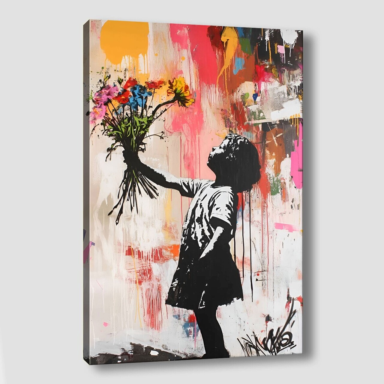 Tablou decorativ, KNV12061, Canvas, Cadru: 100% lemn (grosime: 3 cm), Multicolor — imaginea 3