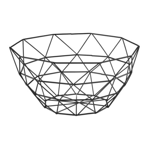 Cos pentru fructe decor, ambition, Ø27 x 13 cm, otel, negru