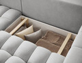 Coltar extensibil stanga 4 locuri ELTAP, Bon-15, Bonett, 250x175x92 cm, lemn/poliester, gri deschis