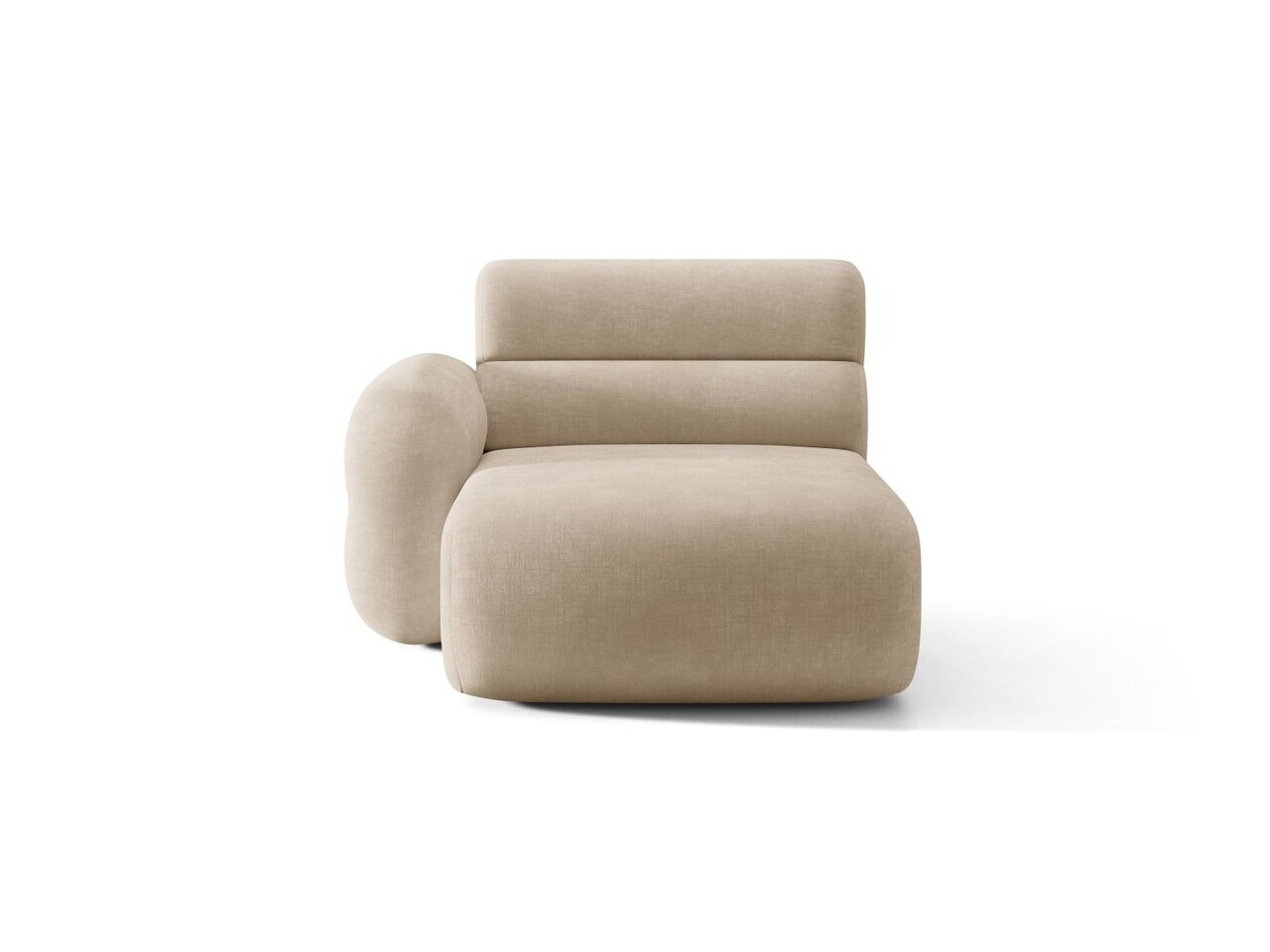 Sezlong living stanga, Neo, Micadoni Home, 110x165x83 cm, tesatura Chenille, bej inchis