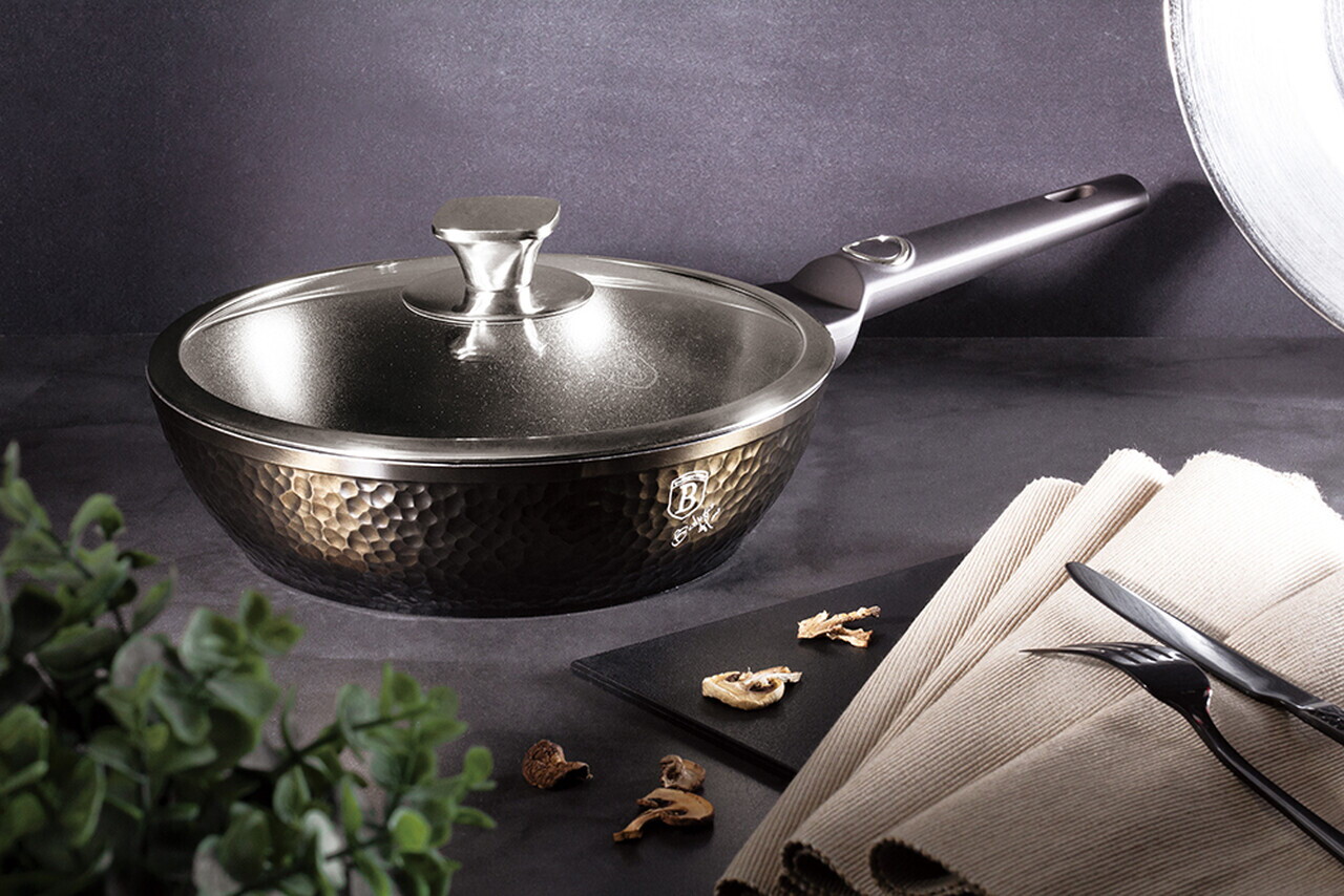 Tigaie adanca cu capac Berlinger Haus, Primal Gloss, 24 cm, 2.3 L, aluminiu forjat, negru - imagine 5