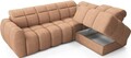 Coltar extensibil dreapta 4 locuri ELTAP, RT-24XIL, Falconn, 258x208x107 cm, lemn/poliester, portocaliu