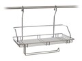 Polita depozitare condimente cu suport pentru rola servetele, Variella, Banquet, 40x21x34 cm,  inox
