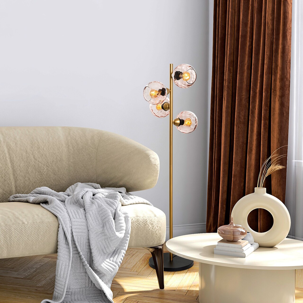 Lampadar, L'essentiel Maison, 521SHN3648, Roz/Auriu - view 2