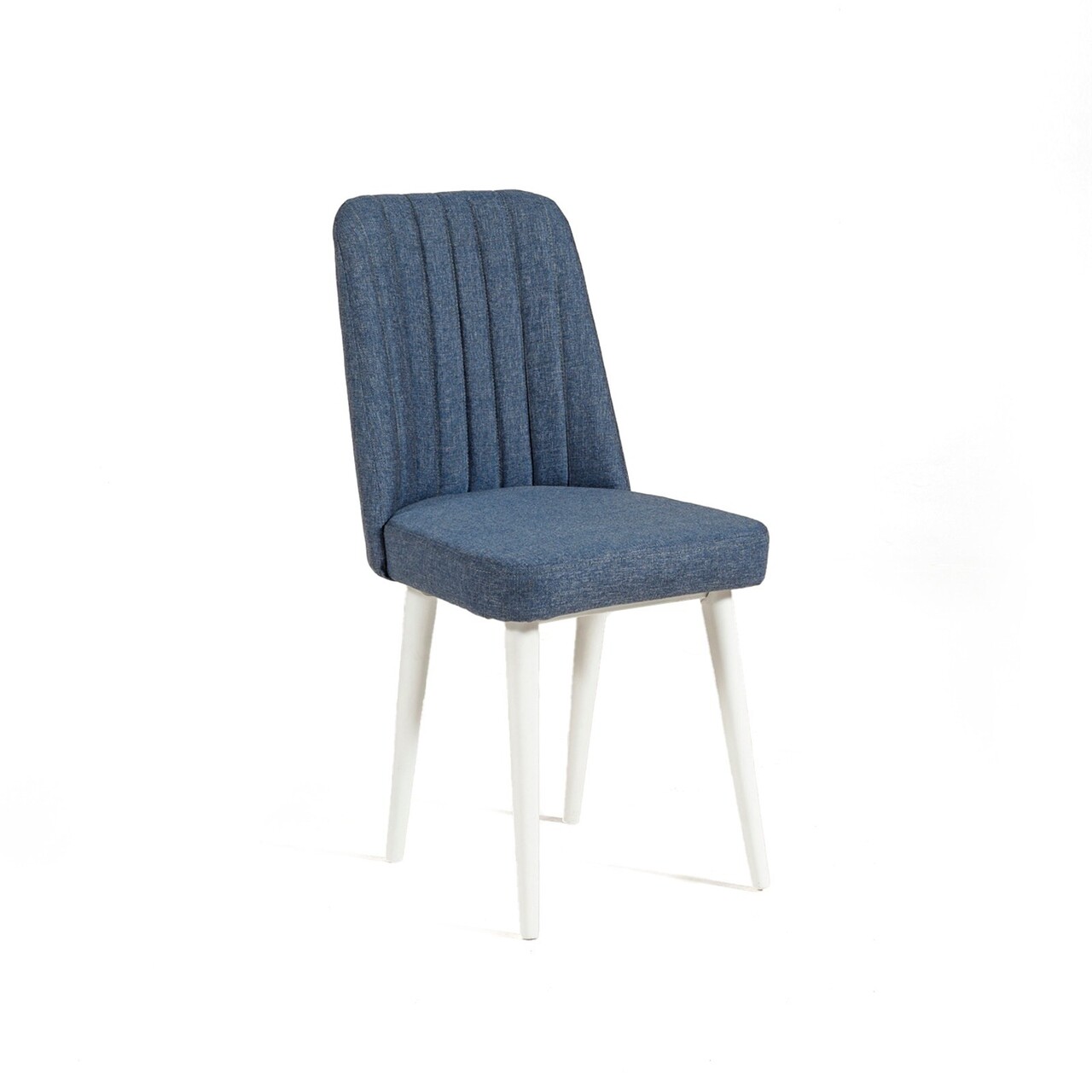 Scaun, Hanah Home, Vina Sandalye Dark Blue, Alb, 47x89x46 cm, Alb/Albastru inchis - imagine 4
