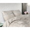 Lenjerie de pat dubla Wood Fabric Taupe, Royal Textile, 3 piese, 200 x 220 cm, 100% bumbac, taupe