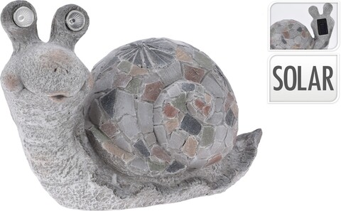 Lampa de gradina snail, 36.5x18x26.5 cm, oxidat de magneziu, gri