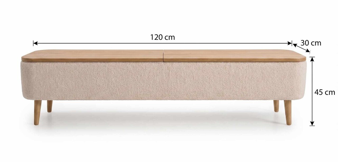 Comoda TV, Hanah Home, Sarven, 120x45x30 cm, Alb — imaginea 3