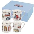Set 4 cani in cutie cadou, Caravan Festival, Churchill, portelan Fine China, 250 ml
