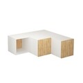 Comoda TV, Decortie, Compact, 90 x 32 x 92 cm, pal melaminat, alb/stejar