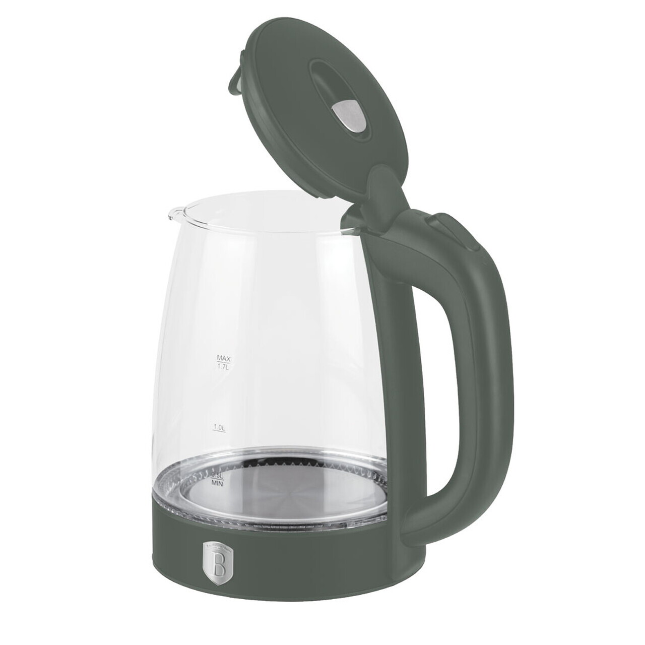 Ceainic electric Berlinger Haus, Matte Green, 1.7 L, sticla borosilicata, verde mat/transparent - imagine 2