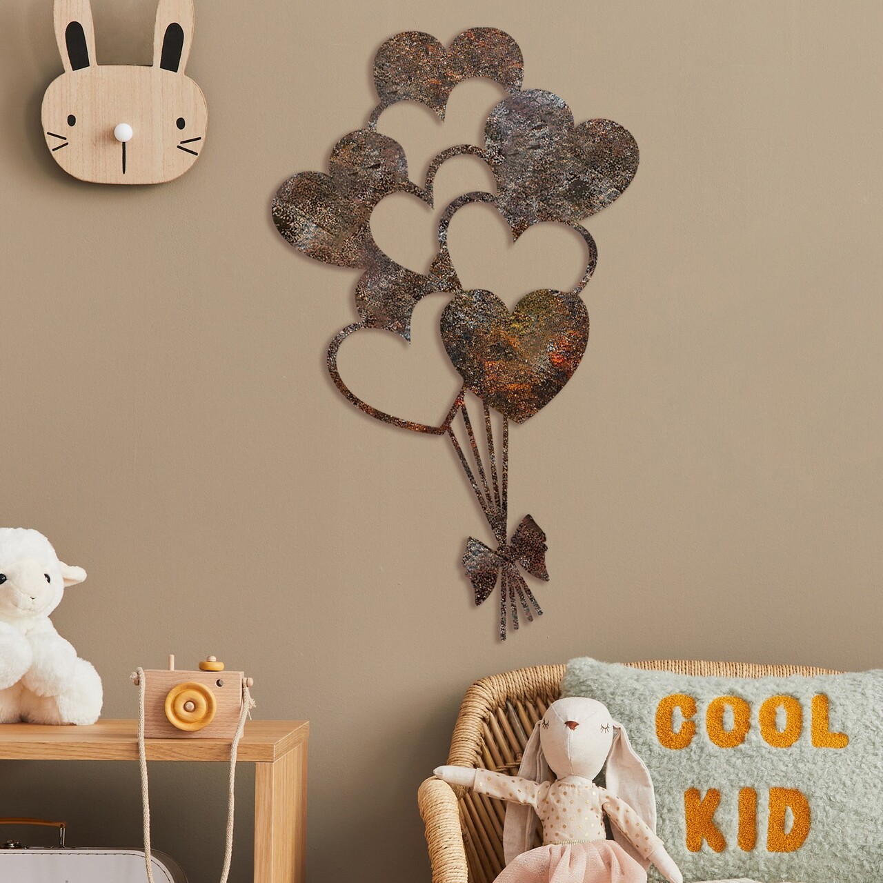 Decoratiune de perete, Rusty Heart 1, Dimensiune: 35 x 21 cm, Maro antichizat - view 2