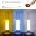 Lampa de masa reincarcabila Flora, Beper, 10.5x22 cm, metal/plastic, maro/transparent