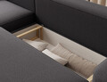 Coltar extensibil stanga 4 locuri ELTAP, Aurumm, 285x180x92 cm, lemn/poliester, gri antracit