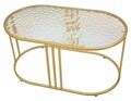 Masuta de cafea Antalia, Mauro Ferretti, 90x50x45 cm, fier/sticla, auriu
