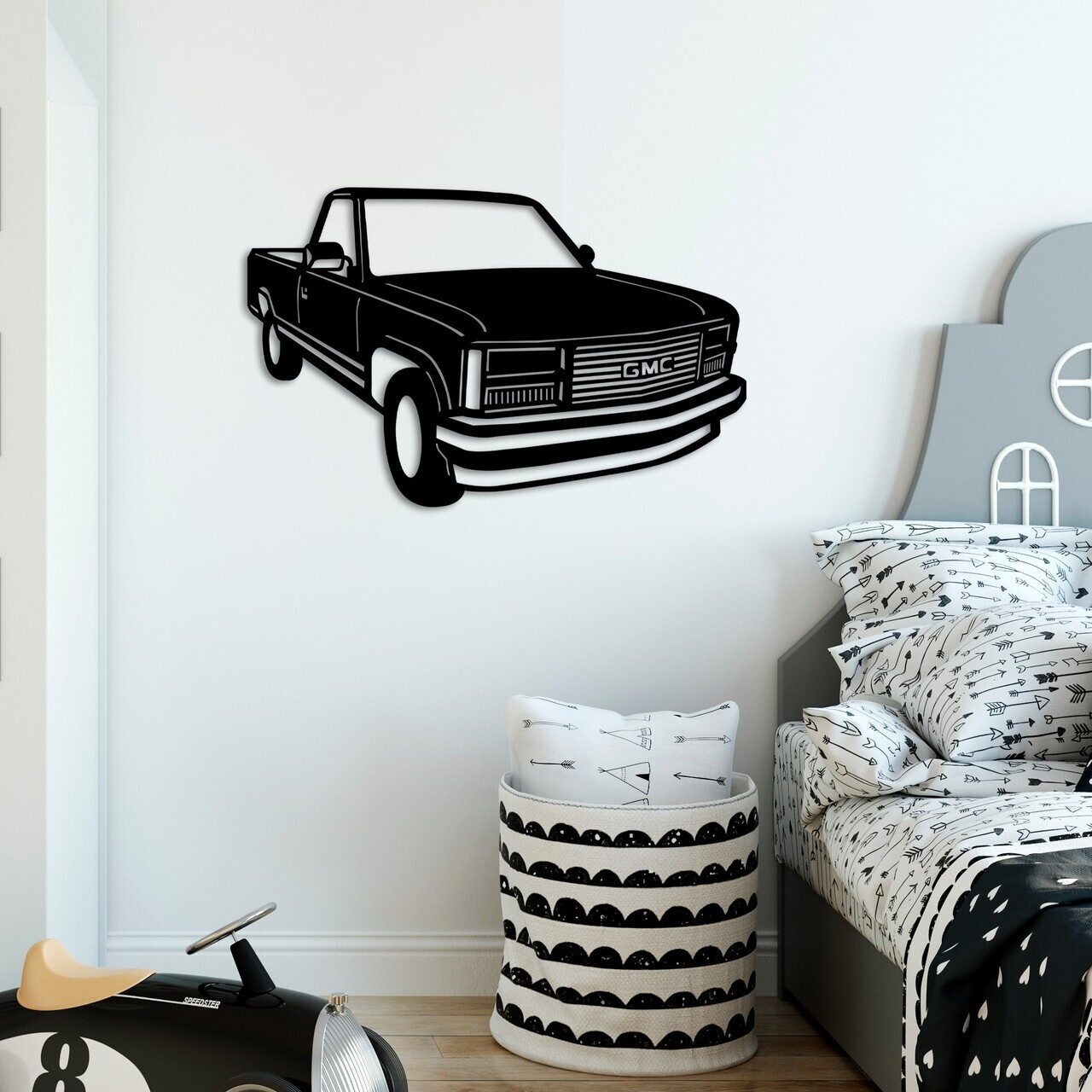 Decoratiune de perete, GMC Sierra 1990, Dimensiune: 60 x 39 cm , Negru — imaginea 3