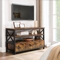 Comoda TV, Vasagle, 110 x 40 x 63 cm, PAL/otel, maro rustic