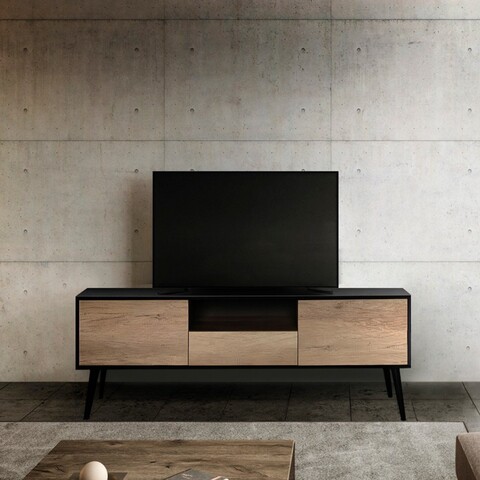 Comoda TV, Adore, Tvr-921-Et-1, Negru / Gri deschis