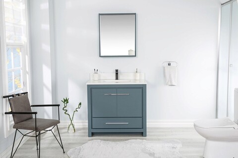 Set mobilier de baie (2 piese), jussara, superior 36, albastru
