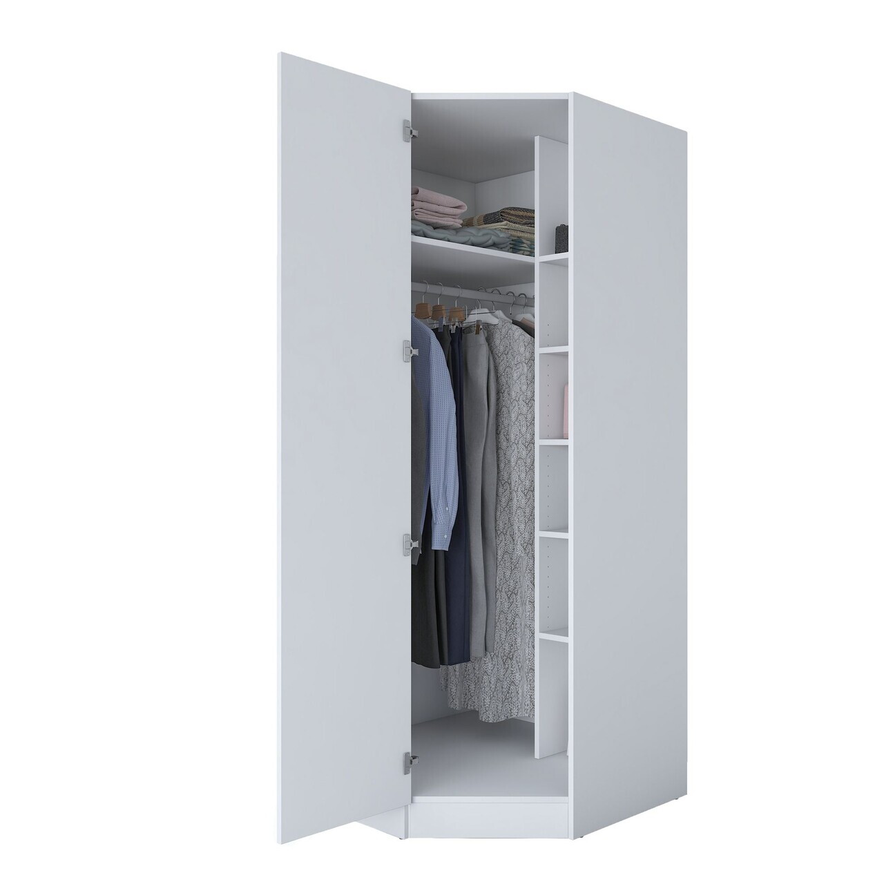 Dulap pentru haine, Hanah Home, BA183, 91x210x57.5 cm, PAL melaminat, Alb - view 8