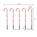 Set 5 decoratiuni luminoase Candy, H74 cm, sintetic, alb/rosu