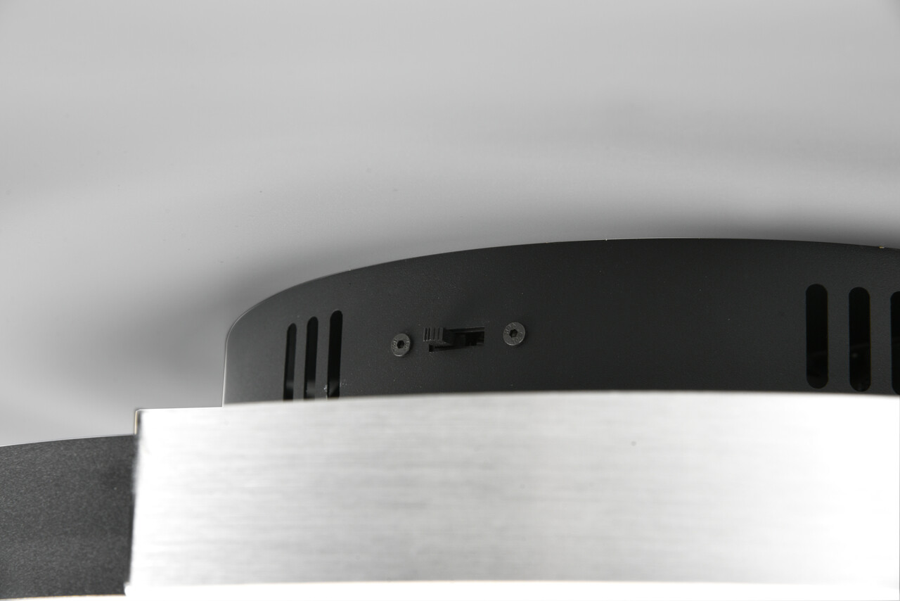 Plafoniera Caya, TRIO, 50x9 cm, 58W, 1x SMD, metal, argintiu lucios