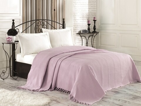 Cuvertura de pat dubla, Saheser, Leavander – Lilac, 220×240 cm, 100% bumbac, 340 gr/m², lavanda mezoni.ro