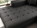 Coltar extensibil stanga 4 locuri ELTAP, Sol-05, Solange, 292x196x84 cm, lemn/poliester, negru