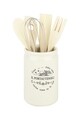 Set suport cu ustensile 6 piese, Tognana Dolce Casa, La casa di campagna, ceramica, bej