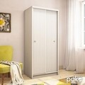 Dulap cu 2 usi culisante Bolero, Pakoworld, 80x53.5x180 cm, PAL laminat, alb/gri