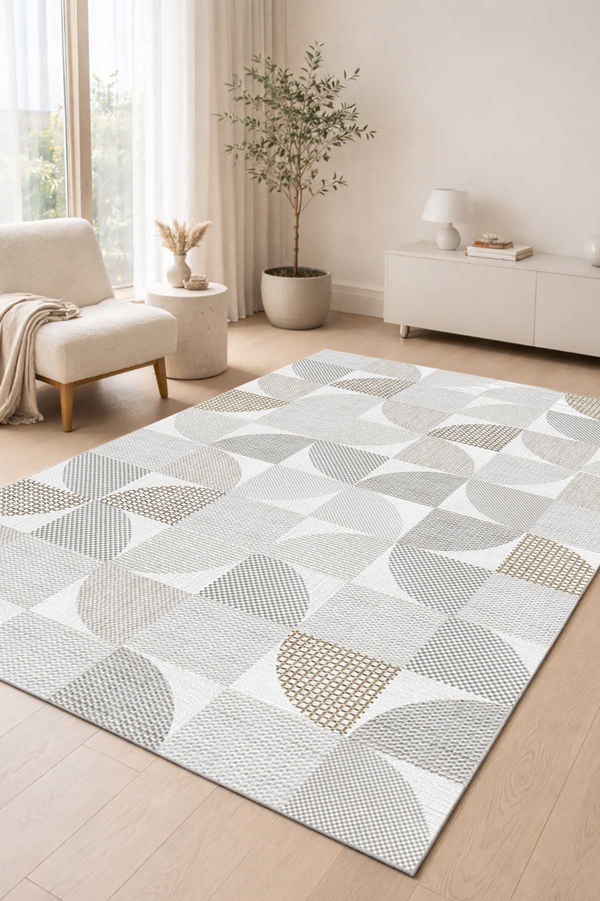 Covor, DC-7518-18, 100x250 cm, Poliester, Bej