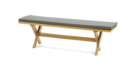Bancuta, My Interior, Nore, 160 x 48 x 44 cm, lemn Iroko/textil, maro/antracit