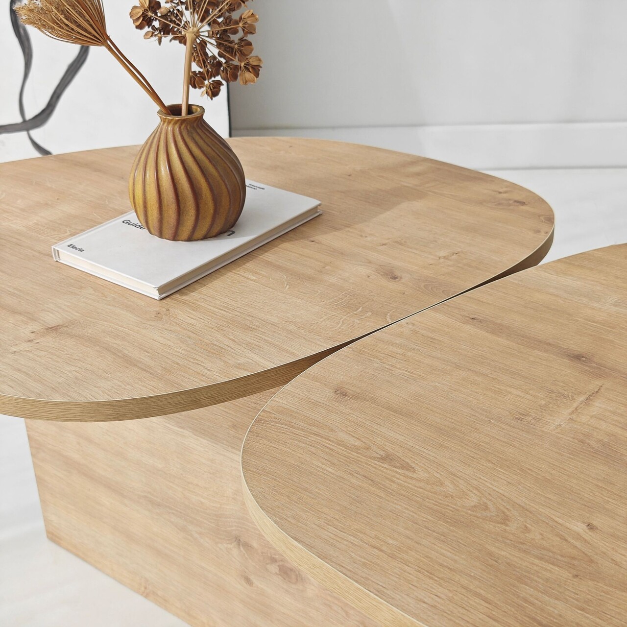 Masuta de cafea, Hanah Home, Stones, 125x38x60 cm, Maro - view 4