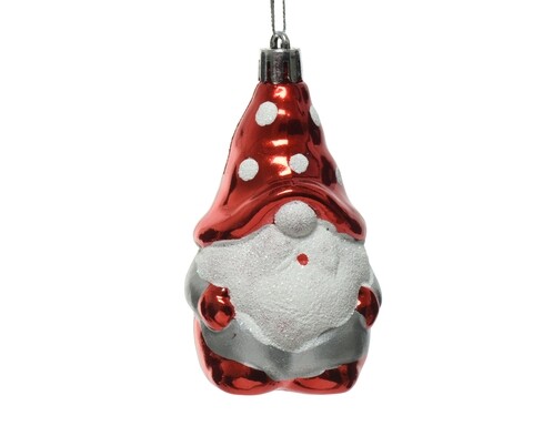 Glob Santa, Decoris, 4x4.5x8.5 cm, plastic, rosu/alb