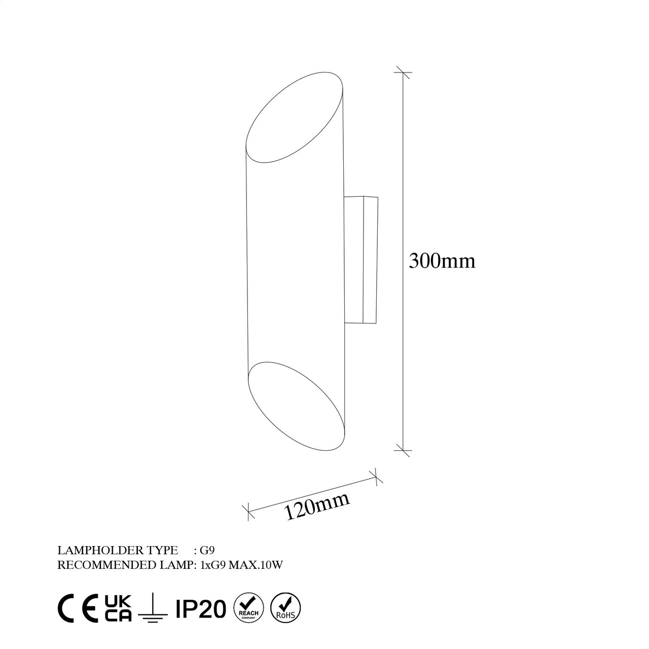 Aplica de perete, Fulgor, 942FLG1275, Metal, Alb